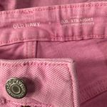 Old Navy SZ 8 O.G. Straight Jean Shorts High-Rise Zip-Fly Frayed Hem Pocket Pink Photo 3