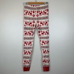 Hanna Andersson Adult Long John Pant Size Medium Dear Deer 42069 Red Photo 2