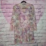 Y2K CAL STYLE FLORAL SHEER LACE OPEN FRONT DUSTER CARDIGAN FAIRYCORE WHIMSYGOTH Pink Size M Photo 1