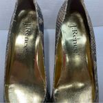 J Renee Women’s Size 9N Marion Gold/Cream Faux Snakeskin Kitten Heel Pumps Brown Photo 6
