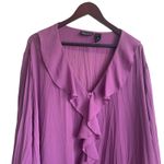 Maggie Barnes  Women Ruffle Top 26/28 Purple Lagenlook‎ Career Workwear Dressy Photo 10