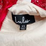 Lulus NWT  Red Crochet Lace Amore Fitted Midi Dress Size XS Wedding Guest NEW Photo 11