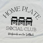 Gildan Softball Home Plate Social Club Large Womens White T-Shirt Short Sleeve Photo 2