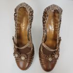 Isabella Fiore Womens Shoes Size 6.5 Brown Leather Snakeskin Embossed Strappy Photo 7