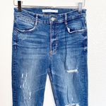 ZARA 47.  Trafaluc Denimwear Medium Wash Distressed Raw Hem Skinny Jeans Photo 1