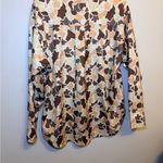 Y2K Floral Casual Button Down Shirt in Brown 70s Style Retro Pattern Camo Size M Photo 5