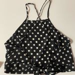 Charlotte Russe Black Polka Dot Tie-Back Crop Top NWT Size M Photo 2