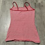 Red White Striped Camisole Tank Top Womens sparkle glitter basic layer small Photo 2