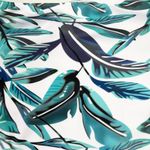 SheIn  Womens Bikini Bottom Size 0XL (12) High Rise Tropical Beachy Summer Blue‎ Photo 4