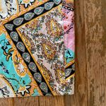 pink and yellow patterned paisley floral wrap silk midi skirt Size M Photo 4