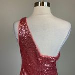 AQUA  Sequined One Shoulder Mini Sheath Sparkly Pink Cocktail Party Dress Size 12 Photo 8