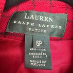 Ralph Lauren Lauren   Wool Plaid Blazer Women's Red/black Zip Pockets Photo 2