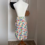Vintage Cream Floral Handmade Apron Skirt, Pockets Red Size M Photo 1