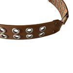 Vintage hipwear women’s brown leather belt with studs size large hippie western Photo 2