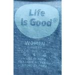 Life is Good Women's L Classic Fit Long Sleeve "Born to Run" Top Blue V-Neck Photo 4