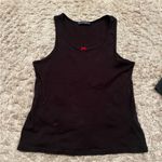 Brandy Melville brandy Black Tank Top with Red Detail Photo 1