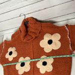 POL  Knit Sweater Small Orange Floral Daisy Cozy Turtleneck Pullover Photo 3