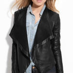 Hinge 'Waterfall' Leather Drapped Jacket in BLACK Size M Photo 0