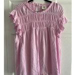 Hayden  Los Angeles Womens 2XL Cotton Pink Linen Blend Peasant Boho Top Photo 0