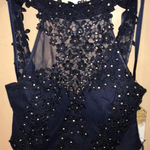 Say Yes To The Prom  Size 7 Navy Blue Dedazzled Top. New With Tags Photo 3