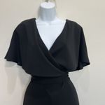 Alex Marie Sz 14 Capelet Cape V-Neck Jumpsuit Black Wide Leg Formal Mother Bride Photo 4