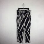 Theory 100% Silk Trousers Gunilla Interlace Ikat Black White Paperbag Pant Sze 6 Photo 2