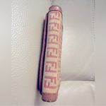Fendi Vintage Leather and Woven FF Print Medium Wallet. Tan & Brown Photo 8