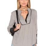 Free People  Pebble Crepe Shirt Neutral Photo 7