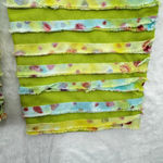 Life Style Raw Ribbon Ruffle Green & Pastel Shirt Button Front Fringe Colorful L Size L Photo 5