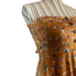 ASOS Tan Floral Front Slit Strapless Summer Dress Convertible Skirt Women Sz 4 Photo 5