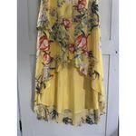 BB Dakota Women's  Dress Yellow Floral Off Shoulder Ruffle Flowy High Low Size 0 Photo 2