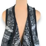 Karen Kane Black White Geometric Knit Waterfall Open Front Neutral Vest Plus 3X Photo 3