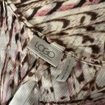 LOGO By Lori Goldstein  Ruffle Hem Top‎ Womens S Sheer Flowy Sleeveless BOHO Photo 9