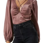 Revolve ASTR the label strappy keyhole blouse mauve medium feminine coquette going out Photo 0