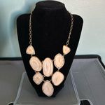 Stella & Dot  gold tone and beige statement necklace Photo 0
