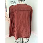 Lady’s Image Blazer Medium Rust Red Blazer Jacket Lagenlook Artsy Linen Brown Photo 1