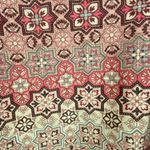 Mini + Daphne Womens Blouse Top M Medium Pink Red Brown Gray Boho Bohemian Print Photo 2