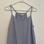 Loft ANN TAYLOR Dove Print Shirttail Cami Periwinkle Purple Blue Bird Animal Top Photo 3