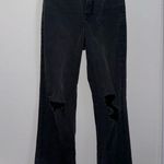 EXPRESS High Waisted Black Ripped 90s Bootcut Jeans Photo 4
