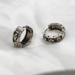 Sterling Silver Punk Hoop Earrings Photo 3