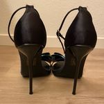 Pretty Little Thing  Black Satin Rhinestone Bow Sexy Stilettos Womens Size 9 Photo 6