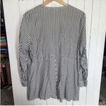 J.Jill  Button Down Top Black White Stripes Size L Photo 6