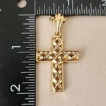 Beautiful Gold Cross Pendant with 22" Gold Cuban Link Chain Set Photo 5