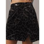 Anthropologie [] Pilcro Leopard Print Corduroy Front Slit Mini Skirt NWT Size 14 Photo 1