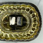 Vintage Gold Tone Black Cabochon Ornate Rope Border Belt Buckle ✨ Photo 3