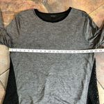Ann Taylor  Women's Gray Long Sleeve Knit Crochet Back with Black Lining Top Size Photo 7