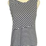 Talbots women's size SP blue and white stripe sleeveless stretchy tank top Photo 0