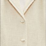 ZARA Tweed TEXTURED COTTON BLAZER W/ POCKETS PEARL BUTTONS BEIGE NEW Photo 7