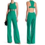 Halston Heritage  Green Cutout Wide Leg Jumpsuit Size 0 Photo 2