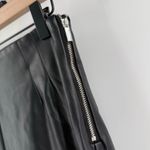 ZARA Faux Leather Pants Size Medium Black Zipper Slit Flare Vegan Pleather Photo 7